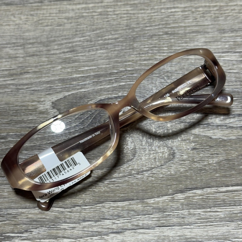 Vera Wang Luxe Eyeglasses Inspired PL 53-16-135 Handmade‎ Italy Brown Plum 53mm